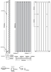 Eastbrook Deddington radiator 55x180cm 1440W zwart mat