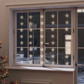 vidaXL Lichtsnoergordijn sterren met 200 LED's en 8 functies warmwit