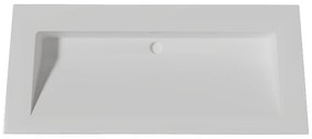 Lambini Designs Flora solid surface wastafel 100cm zonder kraangat wit mat