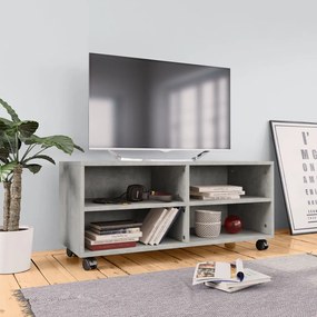 vidaXL Tv-meubel met wieltjes 90x35x35 cm bewerkt hout betongrijs