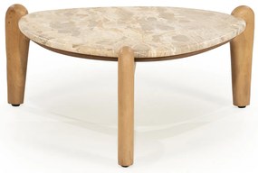 Salontafel Hout En Marmer S - 70 X 70cm.