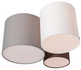 Plafondlamp wit grijs en bruin 3-lichts - Multidrum