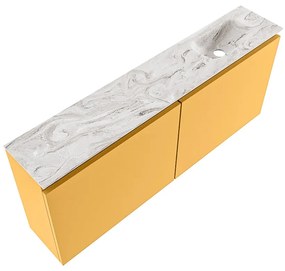 Mondiaz Ture DLux toiletmeubel 120cm ocher met wastafel glace rechts zonder kraangat