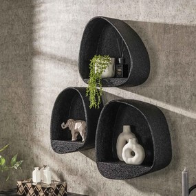Antraciet Wandschap Organische Vorm - 42x21x45cm.