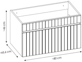 Comad Iconic Rose badkamermeubel 80cm met witte wastafel 1 kraangat roze