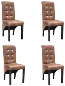 vidaXL Eetkamerstoelen 4 st kunstleer bruin