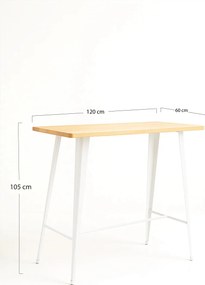 Torix Hoge Rechthoekige Tafel Natuurlijk Hout