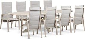 Tuinset 8 personen 300 cm Aluminium Taupe Lifestyle Garden Furniture Essence/Voyage