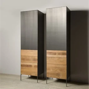 Tower Living Smalle Wandkast Metaal En Hout R Pandora - 55x45x184cm.