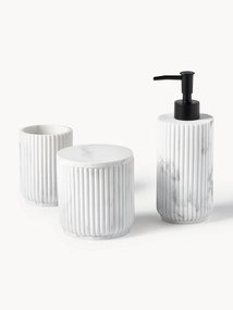 Badkameraccessoires Kacie met marmerlook, 3-delig