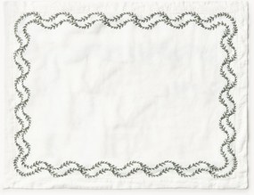 Handgeborduurde placemats Ivy van gewassen linnen, 2-delig