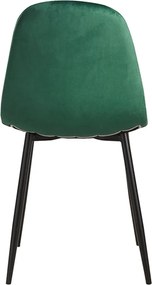 Set 4 Teok Black Fluwelen Stoelen