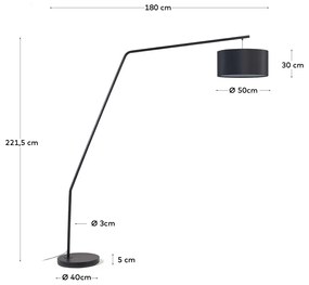 Kave Home Ciana Zwarte Booglamp Modern