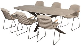 4 Seasons Outdoor Veneto dining set terre met Prado tafel met keramisch blad 240 x 105 cm * Sale *  Tuinset    bruin weerbestendig