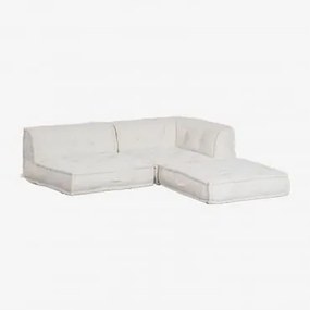3-delige Modulaire Hoekbank In Katoen Dhel Blanco Rizo - Sklum