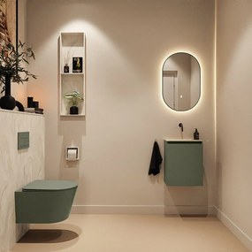 Mondiaz Ture DLux toiletmeubel 40cm army met wastafel ostra midden zonder kraangat