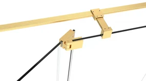 Van Rijn ST08 hoekcabine met draaideur helder glas 130x140cm messing