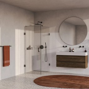 Brauer Void profielloze douchecabine 90x100cm gunmetal geborsteld PVD