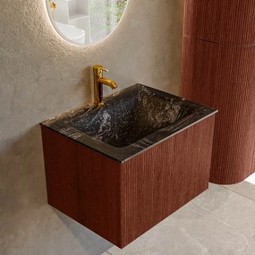 Mondiaz Kurve-dlux 60cm badmeubel ruby met 1 lade en wastafel cloud midden 1 kraangat lava