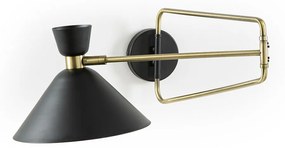 Richtbare wandlamp in verouderde messing, Zoticus