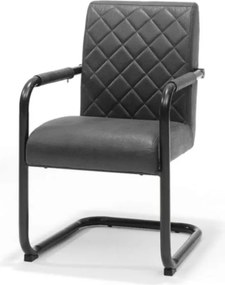 Eetkamerstoel - Monaco - stof Maya lederlook antraciet