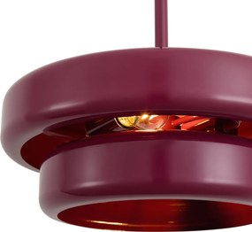 Retro hanglamp plum met metalen kap - Ophelia