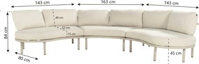 Hoek loungeset 4 personen Aluminium Taupe  Hartman Palma