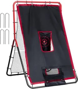 VEVOR Baseball en Softball Rebounder Net, 3,5 x 4,5 ft 2-in-1 Switch Hitter Pitch Trainer, PitchBack Baseball Pitching Return Trainer Nest, Bounce Back Net voor Fielding/Gooien Oefening