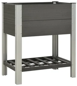 vidaXL Plantenbak verhoogd met schap 75x50x90 cm HKC grijs
