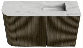 Mondiaz Joya DLux 70cm toiletmeubel ronding links shadow met wastafel faye rechts zonder kraangat opalo