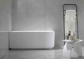 Aqualine Tibera hoekbad links met ribbel 150x75cm wit