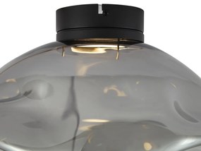 Design plafondlamp zwart met smoke glas - Gemma