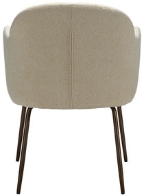 Dan-Form Bae Luxe Eetkamerstoel Met Armleuningen Almond Shimmer Boucle
