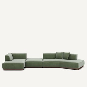 Open hoekbank links XL fluweel, Jacopo