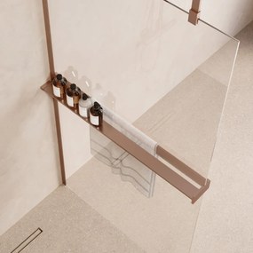 Saniclear Pure handdoekhouder voor glaswand 120cm geborsteld koper