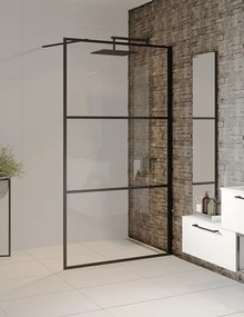 Riho Grid Gb400 inloopdouche 90x200cm met zwarte profielen 6mm