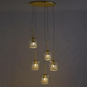 Hanglamp met 5 bollen Mistinguett