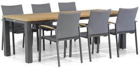 Tuinset 6 personen 230 cm Aluminium/textileen Grijs Lifestyle Garden Furniture Brandon/Veneto