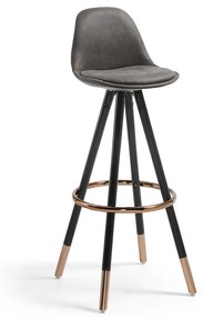 Kave Home Slad Luxe Kruk Met Imitatieleer Grijs