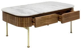 Kare Design Grace Salontafel Marmer Met Lades - 110 X 60cm.