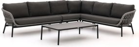 Hoek loungeset Bellagio | 6 personen | Loungeset Grijs | Hoekbank Rope (touw) | 238x255cm | Kees Smit Tuinmeubelen