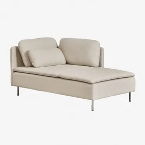 Rechter Chaise Longue Module Met Armleuningen Voor Oriol Modulaire Bank Stof Crème Beige - Sklum