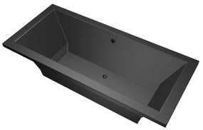 Xenz Society Duobad - 175x80x53 - afvoer Midden - acryl - ebony 6883-29