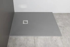 Gelco Mitia rechthoekige douchebak stone-look 140x100cm grijs