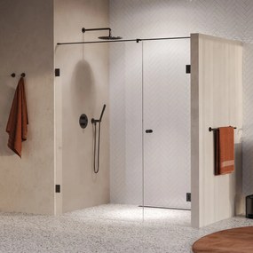 Brauer Void Carving profielloze nisdeur 170cm met draaideur 70cm aan muur gunmetal geborsteld PVD