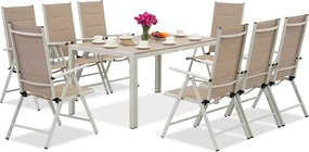 Polywood Verona aluminium tuinset voor 8 personen Garden Point beige