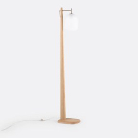 Vloerlamp in eik, metaal en mat glas, Navida