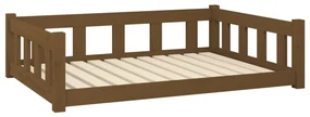 vidaXL Hondenmand 105,5x75,5x28 cm massief grenenhout honingbruin