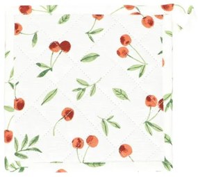 Pannenlap, bio-katoen, kers, 20 x 20 cm