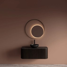 Gliss Design Kosmos spiegel rond met cirkel 80cm mat zwart met handsensor